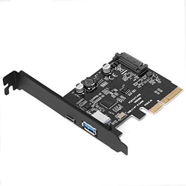 Imagem de BEYIMEI Placa de expansão PCI-E para 2 portas USB, placa PCI-Express 4X USB 3.1 Gen 2 10 Gbps, placa adaptadora complementar USB-C e USB-A compatível com Windows 8/10 / MAC OS 10.14.