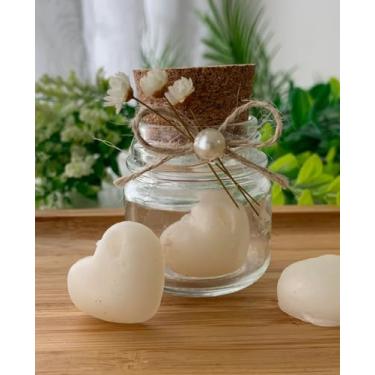 Imagem de Lembrancinha com Potes de Vidro e Sabonetes de Coração, 3 Unidades