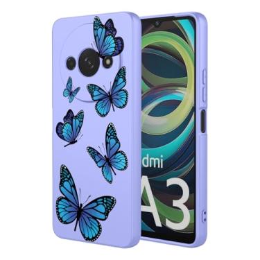 Imagem de HTXWXJC Capa de telefone para Redmi A3, capa Xiaomi Poco C61, 2312BPC51H 23129RN51X capa à prova de choque flexível bumper TPU capa macia padrão borboleta capa de telefone para Xiaomi Redmi A3