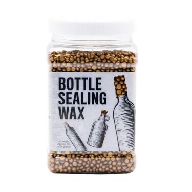 Imagem de Blended Waxes, Inc. Cera de vedação de garrafas, contas de lacre de cera pastilha para vedação de garrafas de vinho, cerveja e licor, selos entre 25-30 garrafas, 450 g, bronze metálico