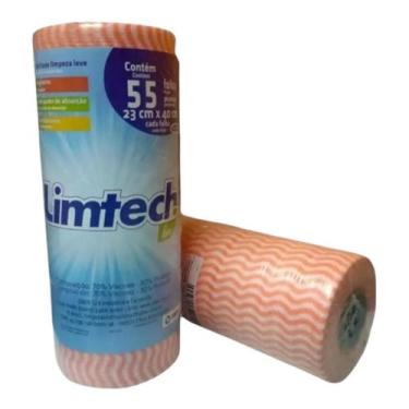 Imagem de Pano Multiuso Limtech - 23cm X 22m - 55 Folhas - 35g/m² - Laranja - Ob