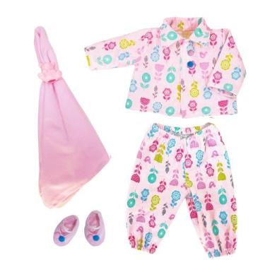 Imagem de Kit Roupa de Boneca Luxo Adora Doll e Reborn Pijaminha Pompom Laço de 