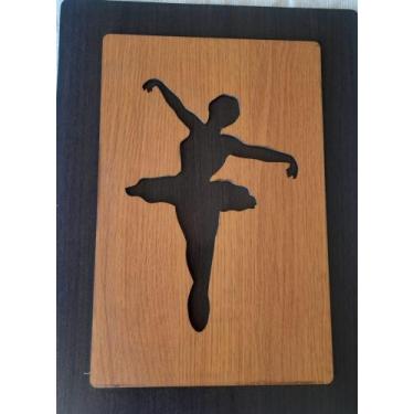 Imagem de Placa decorativa MDF 30x40cm com detalhe de Bailarina - Ecomix Moldura