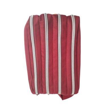 Imagem de Estojo 4Div Lona Vinho 815801 Daterra