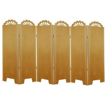 Imagem de Biombo Liso com Detalhes 6 Folhas sem Pezinhos - ComercialMasul