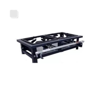 Imagem de Fogão Industrial Duas Bocas Alta Pressão Mesa Kit Gás - Metalfour