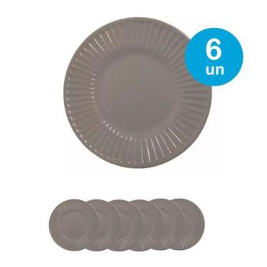 Imagem de 6un Prato sobremesa petiscos melamine plissé salgadinho 20cm - yangzi