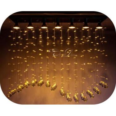 Imagem de Lustre Plafon Cristal K9 Com Base Retangular 70x18cm - SPACE DECOR E L