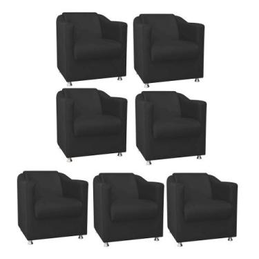 Imagem de Kit 07 Poltrona Cadeira Decorativa Tilla   Para Sala de Estar Recepção