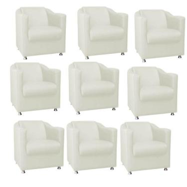 Imagem de Kit 09 Poltrona Cadeira Tilla Decorativa Recepção Sala De Estar materi