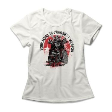 Imagem de Camiseta Feminina Samurai Warrior - Studio Geek, 2G, Off white