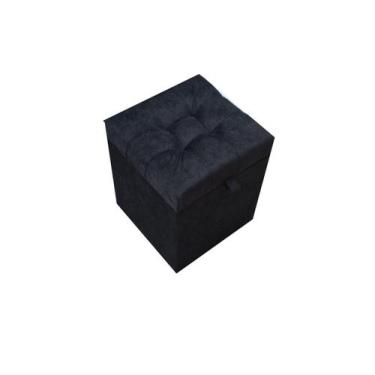 Imagem de Puff baú quadrado - 1 lugar - 36x36cm - preto - NEGROMONTE STORE