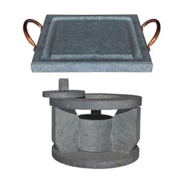 Imagem de Fogareiro Réchaud P E Chapa Quadrada 20X20Cm Pedra Sabão - Industria S