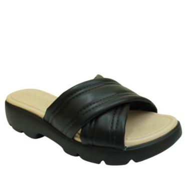 Imagem de Tamanco Feminino Ortopédico Salto Baixo Modare 7170.100, Preto napa, 3