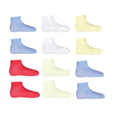 Imagem de Kit 12 Meias Rendadas Bebê Menina Menino Infantil - 0 a 6 meses