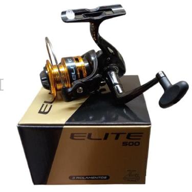 Imagem de Molinete pequeno Elite 500 Marine p/ pesca leve 3 rolamentos - Marine 