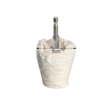 Imagem de 6mm Shank Algodão Polimento Rodas Pano Polimento Roda Moedor para Jóias Madeira Metal Abrasivo Ferramentas Cone Escova, formato cônico 50mm