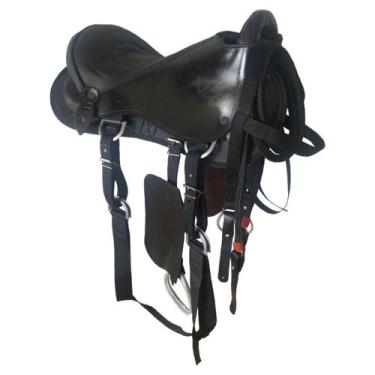 Imagem de Arreio australiano arco montaria cavalo mula egua melhor preço preto -