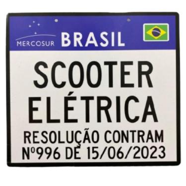 Imagem de Placa Decorativa Aluminio Moto Elétrica Autopropelido Personalizada - 