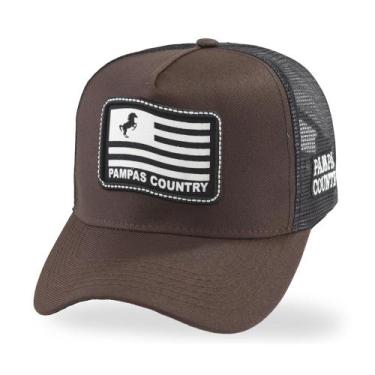 Imagem de Boné Peão Rodeio Bandeira Exclusiva Pampas Country Estilo Sertanejo - 