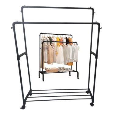 Imagem de Arara Dupla Cabideiro Roupa Blusa Casaco Sapateira Tenis Sandalia Bolsa Chapeu Quarto Closet Casa Apartamento Loja Multiuso Organizaçao