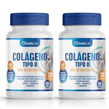 Imagem de Kit 2x Colageno Tipo 2 Uc2 Collagen 40mg + Vitamina Calcio Magnesio 120 Capsulas Suplemento Collagen Para Articulação - Daily Life