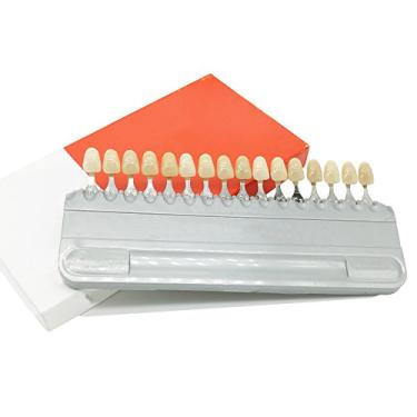 Imagem de Plutusdental Guia de sombra, porcelana, dentista, materiais, 16 cores, guia de sombra, dentes, cuidados dentários e clareamento dental (dental-16 cores)