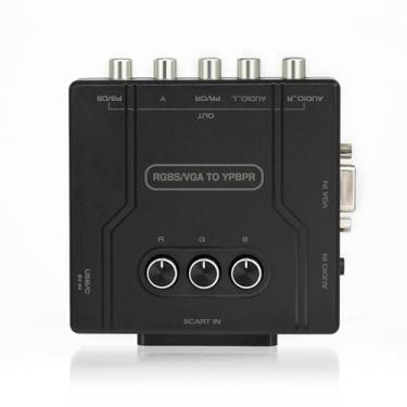 Imagem de BITFUNX Adaptador RGBS/SCART/VGA para componente - Suporta ajuste de cor de canal único R/G/B, conversor de videogame Plug & Play sem atraso, para console de jogos retrô