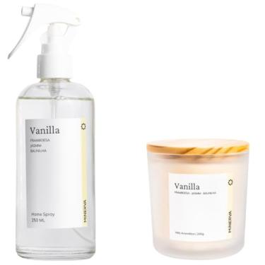 Imagem de MINERVA - Kit Combo Vela Aromática 200g e Home Spray Aromatizador de Ambientes 250ml (Vanilla)