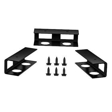 Imagem de ＫＬＫＣＭＳ 3x sob a mesa Suporte de montagem para laptop Organizador de armazenamento para teclado Bandeja resistente com prateleira de Suporte para, PRETO