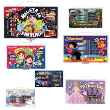 Imagem de KIT Escolar Infantil Maleta Estojo De Pintura - Canetinhas - Aquarela 42 Pçs (42Pç Enaldin)