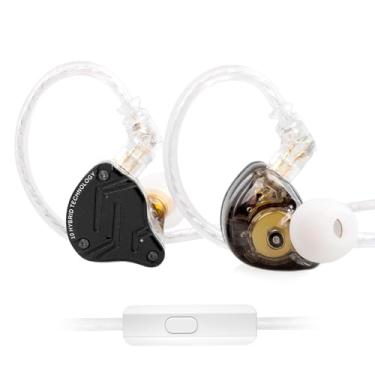 Imagem de KZ ZS10 Pro X Fones de ouvido para jogos, KZ in Ear Monitor, 4BA 1DD atualizado, fone de ouvido com fio multi-driver IEM com cabo embutido banhado a prata de 2 pinos para audiófilos (escuro, com