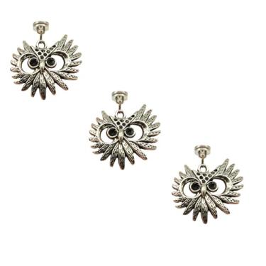 Imagem de Cabeça de dobradiça prateada decoração de casa coruja, conta-gotas de dobradiça magnética, tampas de cabeça de dobradiça magnética, topo de pino de dobradiça de porta