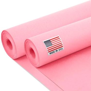 Imagem de Paclord Rolo de papel kraft rosa de 61 x 3048 cm (pacote econômico com 2), espessura de 20 kg, feito nos EUA, papel kraft colorido para escola, papel kraft de boletim – inodoro, não tóxico, seguro