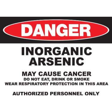 Imagem de Zing Green Products 2665 Placa de segurança GHS de plástico reciclado "Danger, arsênico inorgânico", 35,5 cm de comprimento, 25,4 cm de largura