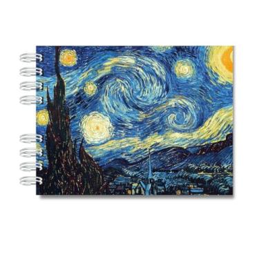 Imagem de Caderno de Desenho Sketchbook 50 Folhas Grossas de 180g Sem pauta A5 - Noite Estrelada de Van Gogh