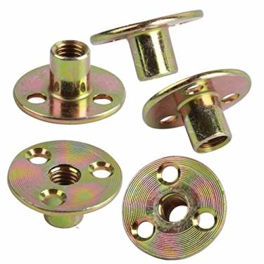 Imagem de 5 Peças T Porca Flange 3 Furos Ferro Galvanizado Móveis Fixação T Base Redonda Nutm10 Porcas de Flange Peças de Fixação Porca (M10)