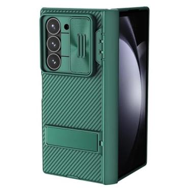 Imagem de Para Samsung Galaxy Z Fold 6 Case Capa dobrável com suporte de lente Proteção traseira Capa para Galaxy Z Fold6 5g, verde, para Galaxy Z Fold 6