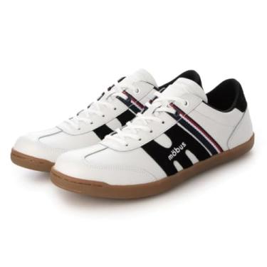 Imagem de MOBUS(モーブス) Tênis masculino feminino casual de couro Finster, Branco/preto, 35 BR