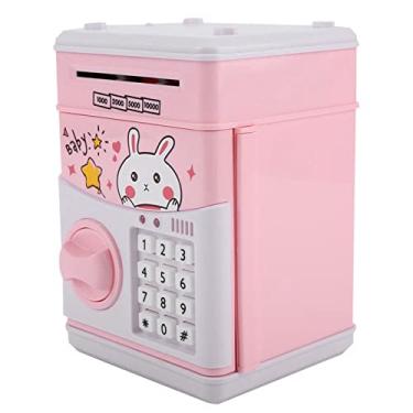 Imagem de Cofrinho Fofo, Banco de Moedas, Presente de Aniversário Seguro, Senha de 4 Dígitos Com Música (Rosa)