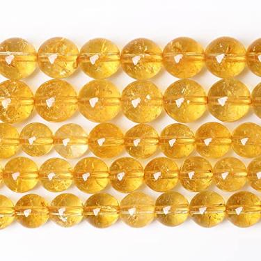 Imagem de 160 peças 4 mm natural citrino amarelo quartzo cristal redondo espaçador contas soltas para fazer joias, colar de pulseira faça você mesmo
