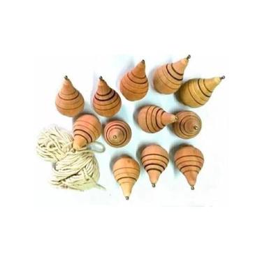 Imagem de Pião Madeira Com Fieira 12 Unidades Brinquedo Antigo - Mex