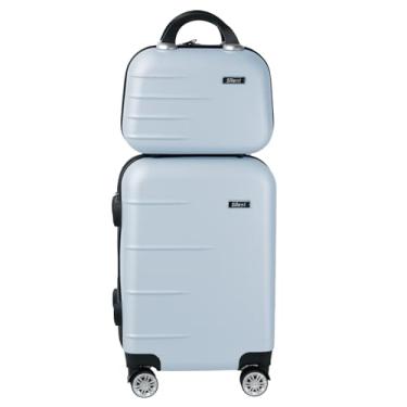 Imagem de Kit Mala de Bordo Silent Ipanema + Frasqueira - Padrão ANAC | Rígida em ABS | 4 Rodas Duplas 360° | Cadeado Numérico Integrado | Leve e Resistente (Azul Candy)