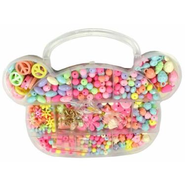 Imagem de Kit Miçangas Infantil Coloridas Montar Pulseiras 350 pecas  Lanmax
