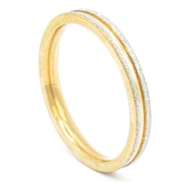 Imagem de Aliança Bodas De Prata Casamento Unissex Fosca 3mm Elegante - Zafira, 