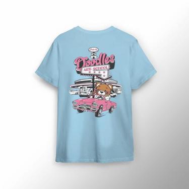Imagem de Camiseta Estampada com Urso com Carro Rosa - Lobo Sete, M, Azul bebe
