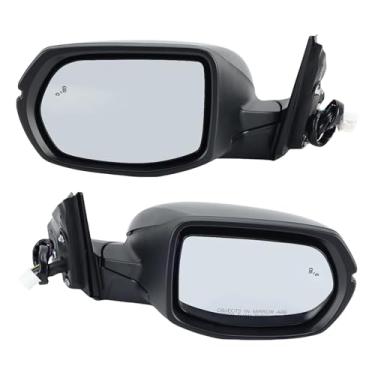 Imagem de Conjunto de espelho lateral de 9 fios compatível com Honda CRV 2017 2018 2019-2022 versão dos EUA, espelho retrovisor dobrável manual preto, acessórios para carro(1 pair)