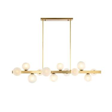 Imagem de Lustre Esfera Barra Dourada 113CM - Smart Norte