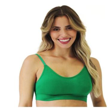 Imagem de Sutia Top Alça Fina C/ Bojo Removivel Confortável - Impllus, M, Verde