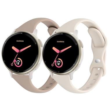 Imagem de CUNUJIX Pulseiras de relógio finas de silicone compatíveis com Garmin Vivoactive 6/Vivoactive 5/3/3 Music, pulseira esportiva fina e estreita de 20 mm para Garmin Venu/Venu Sq/Forerunner 165/55/245